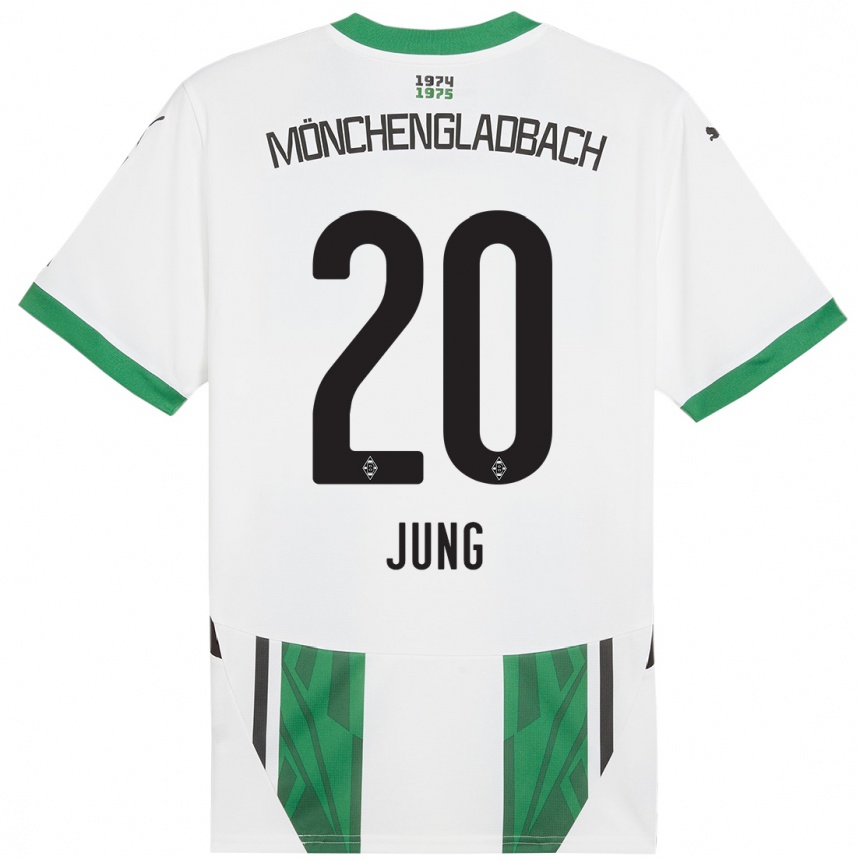 Niño Fútbol Camiseta In-Gyom Jung #20 Blanco Verde 1ª Equipación 2024/25 México