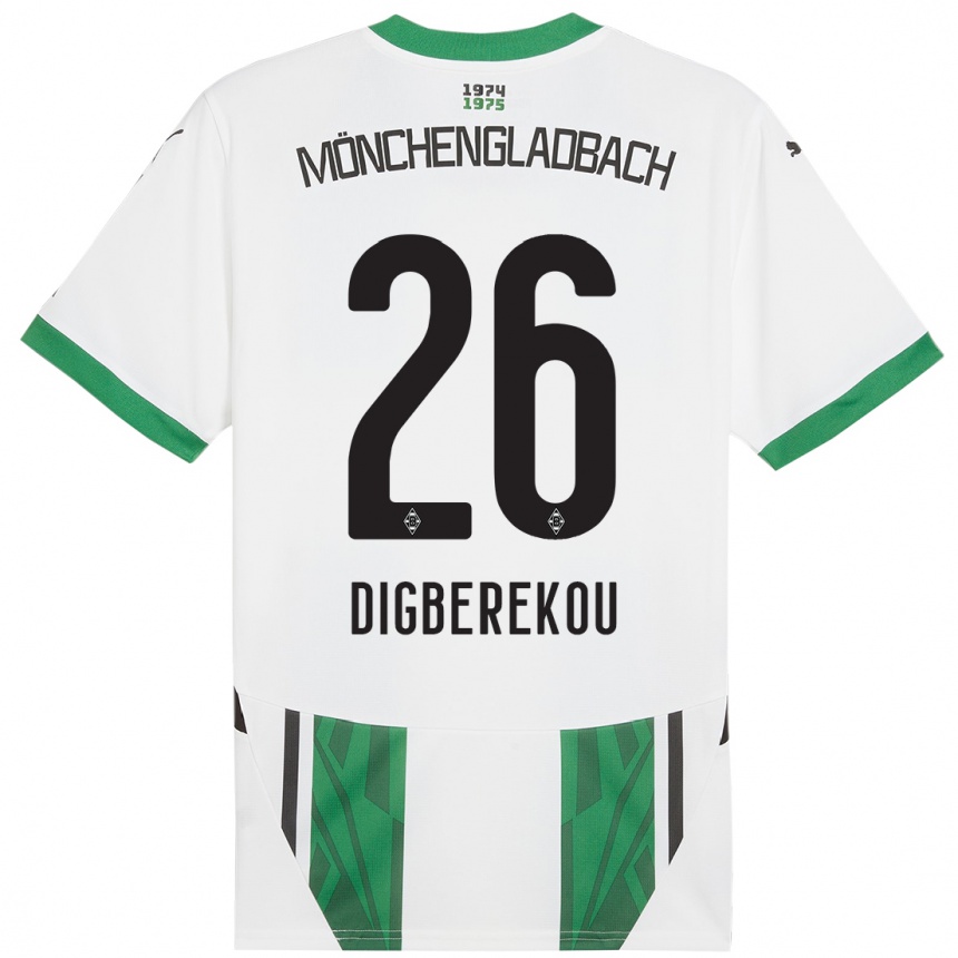 Niño Fútbol Camiseta Ibrahim Digberekou #26 Blanco Verde 1ª Equipación 2024/25 México