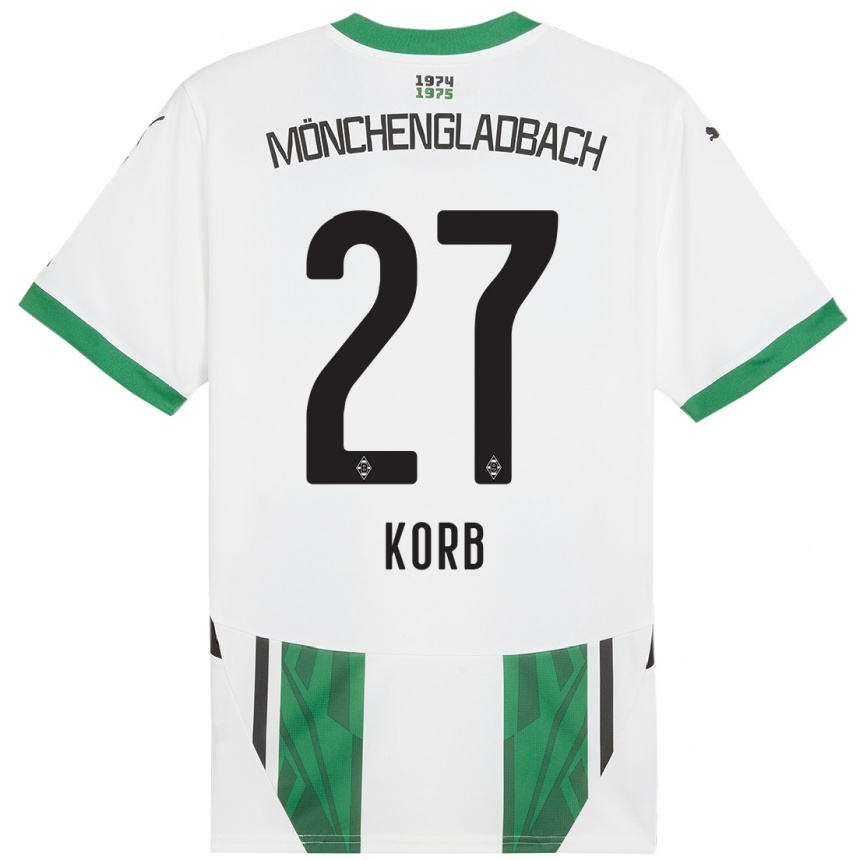 Niño Fútbol Camiseta Julian Korb #27 Blanco Verde 1ª Equipación 2024/25 México