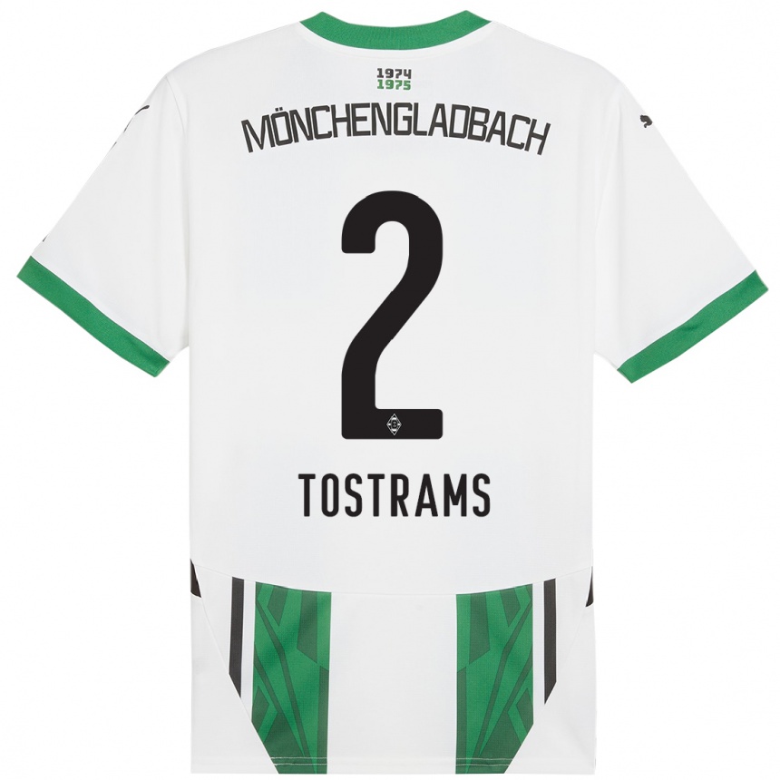 Niño Fútbol Camiseta Eva Tostrams #2 Blanco Verde 1ª Equipación 2024/25 México