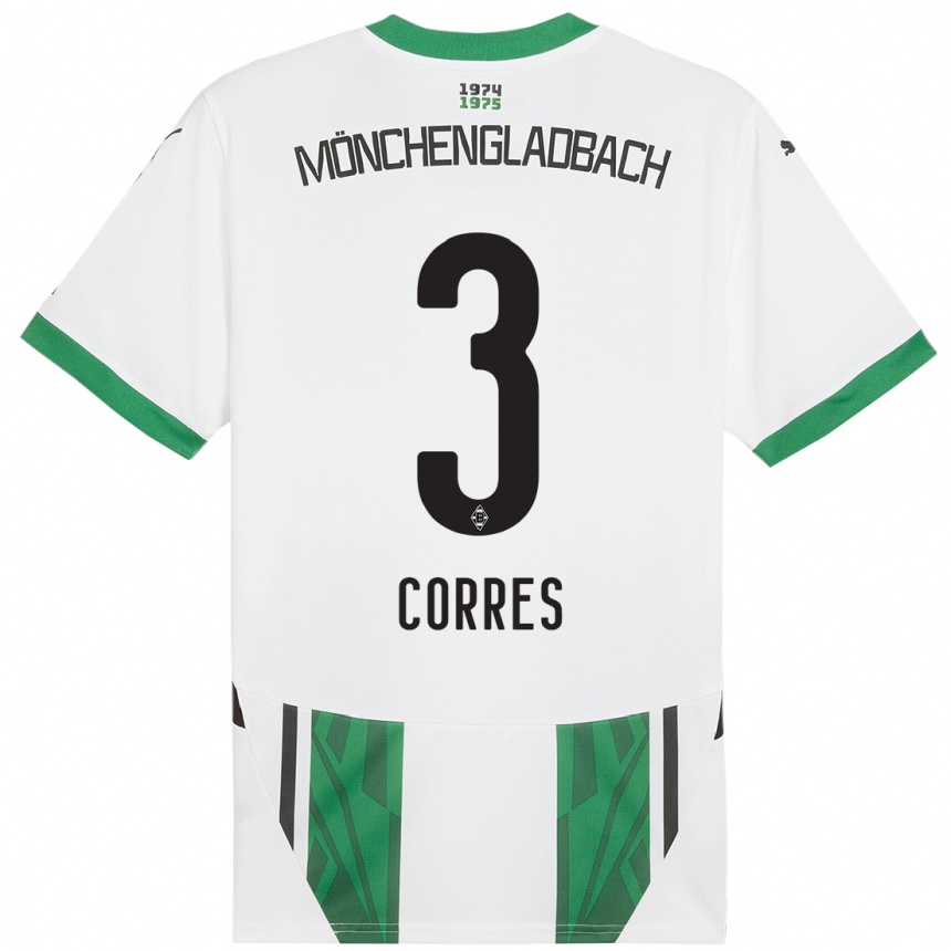 Niño Fútbol Camiseta Carolin Corres #3 Blanco Verde 1ª Equipación 2024/25 México