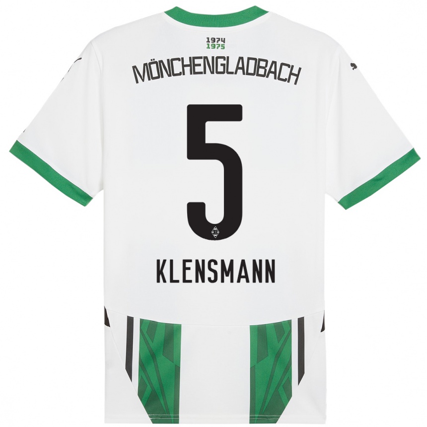 Niño Fútbol Camiseta Paula Klensmann #5 Blanco Verde 1ª Equipación 2024/25 México