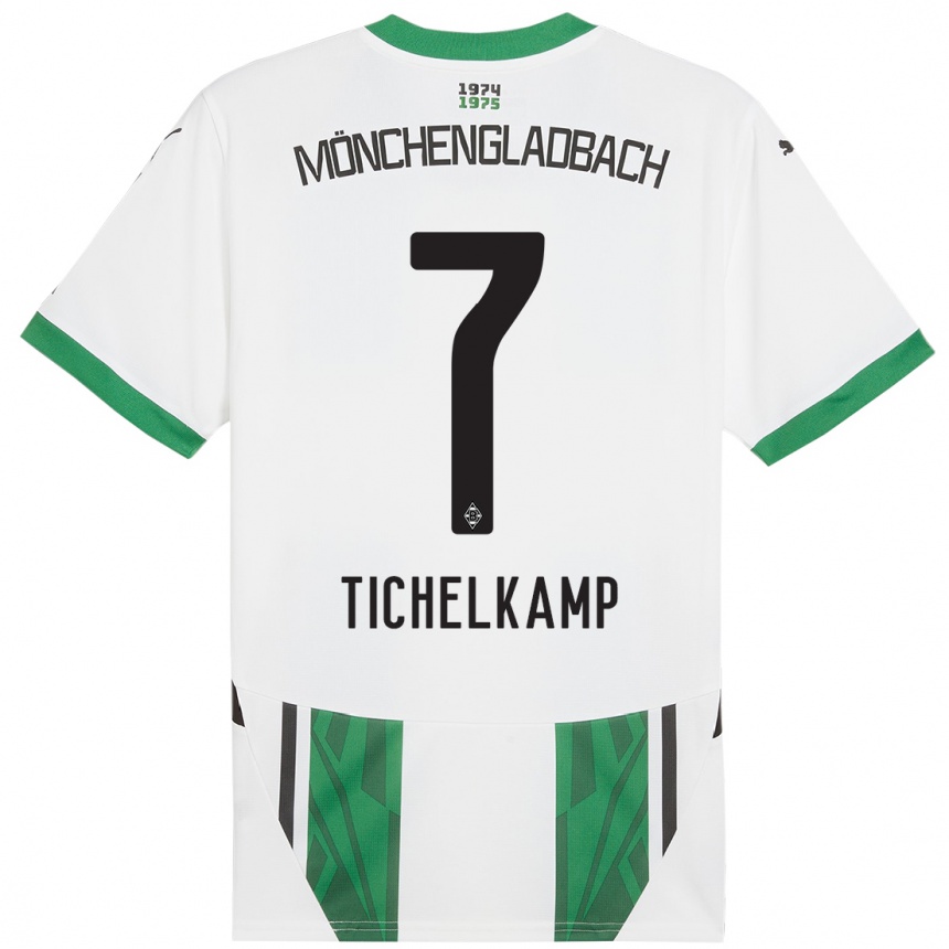 Niño Fútbol Camiseta Emily Tichelkamp #7 Blanco Verde 1ª Equipación 2024/25 México