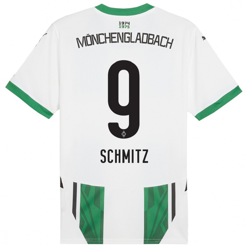 Niño Fútbol Camiseta Sarah Schmitz #9 Blanco Verde 1ª Equipación 2024/25 México