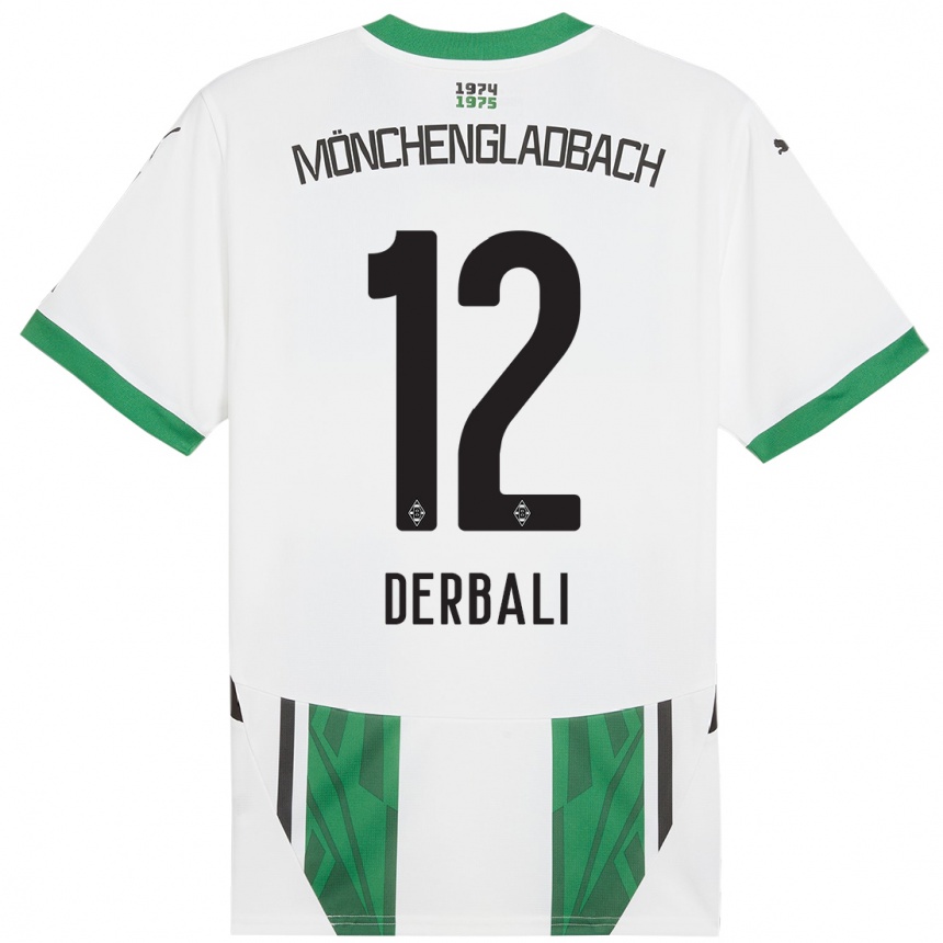 Niño Fútbol Camiseta Louisa Derbali #12 Blanco Verde 1ª Equipación 2024/25 México