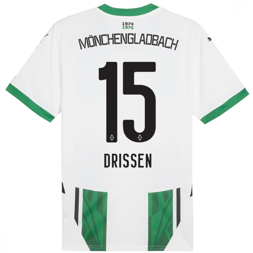 Niño Fútbol Camiseta Sam Drissen #15 Blanco Verde 1ª Equipación 2024/25 México