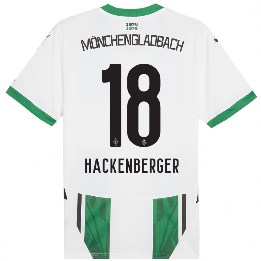 Niño Fútbol Camiseta Jessica Hackenberger #18 Blanco Verde 1ª Equipación 2024/25 México