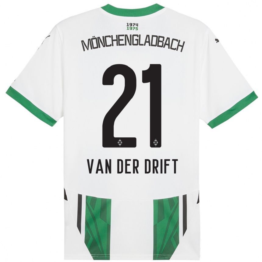 Niño Fútbol Camiseta Suus Van Der Drift #21 Blanco Verde 1ª Equipación 2024/25 México