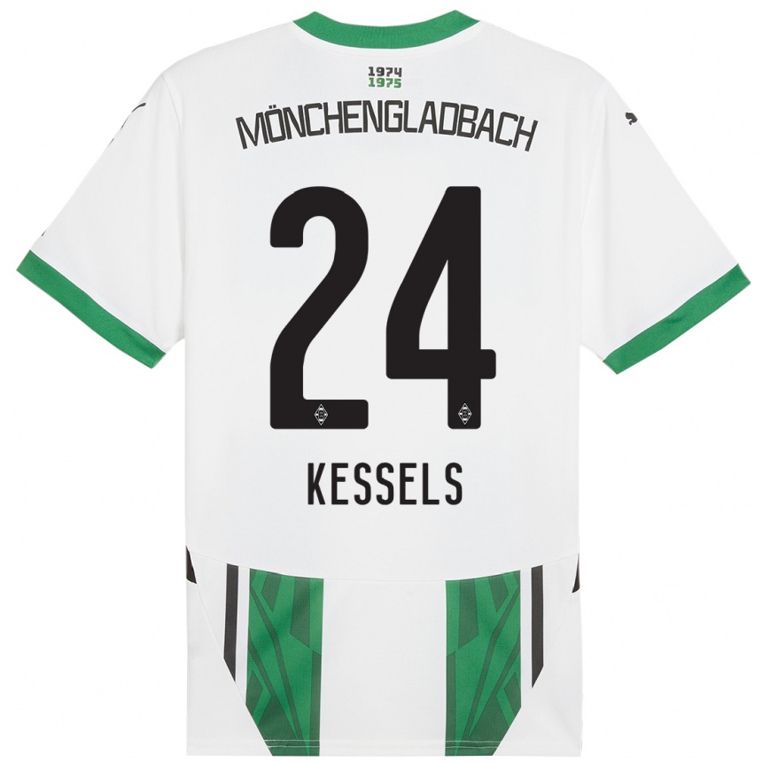 Niño Fútbol Camiseta Imke Kessels #24 Blanco Verde 1ª Equipación 2024/25 México