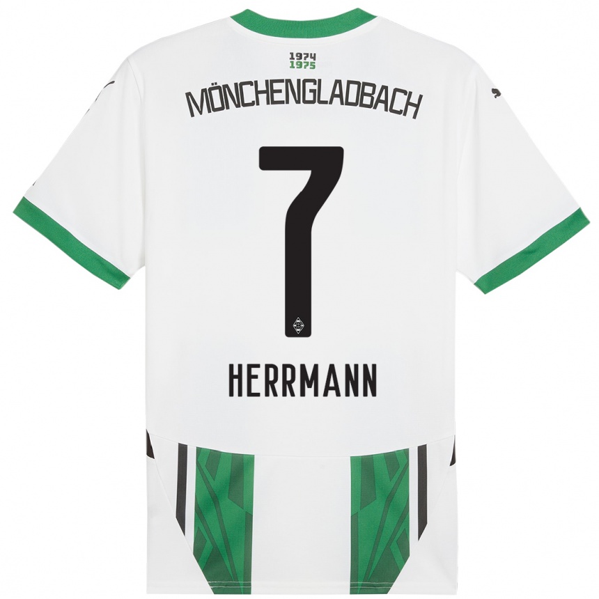 Niño Fútbol Camiseta Patrick Herrmann #7 Blanco Verde 1ª Equipación 2024/25 México