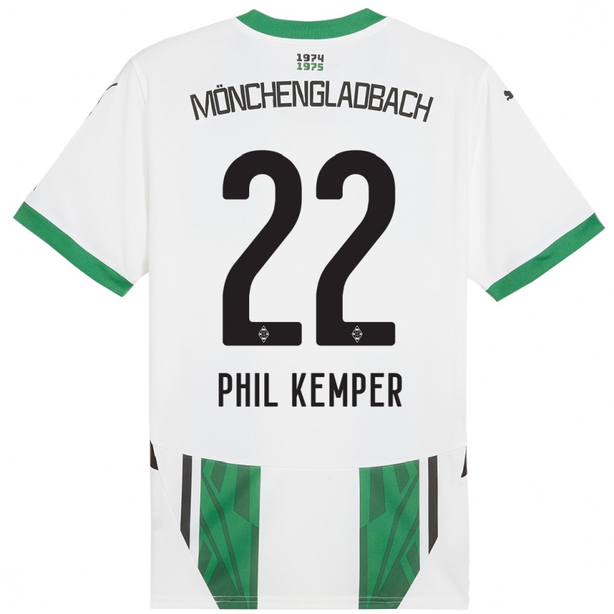 Niño Fútbol Camiseta Phil Kemper #22 Blanco Verde 1ª Equipación 2024/25 México