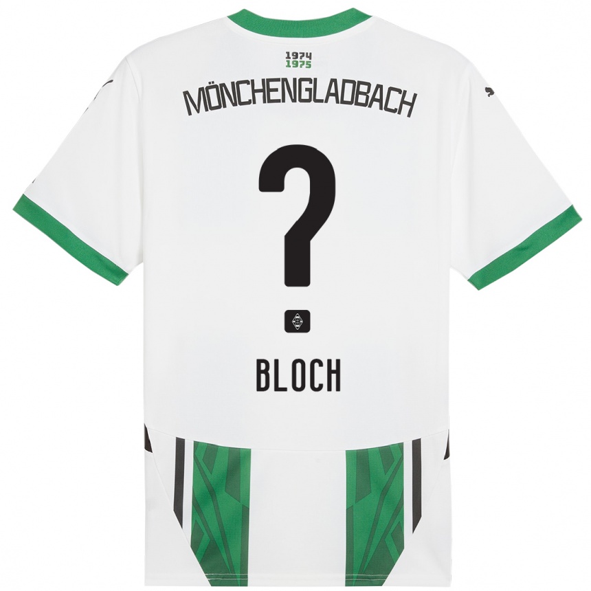 Niño Fútbol Camiseta Stefan Bloch #0 Blanco Verde 1ª Equipación 2024/25 México