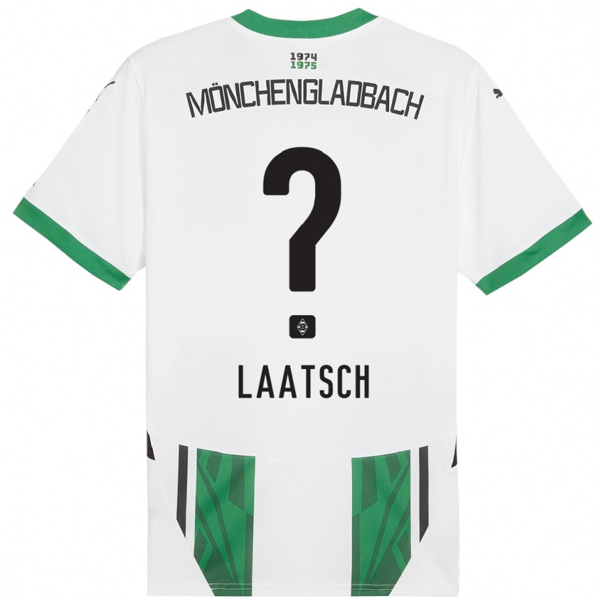 Niño Fútbol Camiseta Leonard Laatsch #0 Blanco Verde 1ª Equipación 2024/25 México