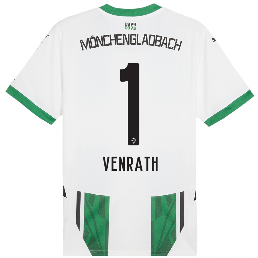 Niño Fútbol Camiseta Lisa Venrath #1 Blanco Verde 1ª Equipación 2024/25 México