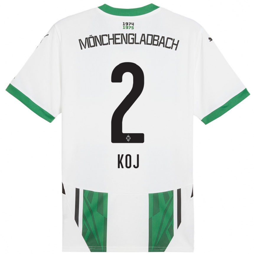 Niño Fútbol Camiseta Julia Koj #2 Blanco Verde 1ª Equipación 2024/25 México