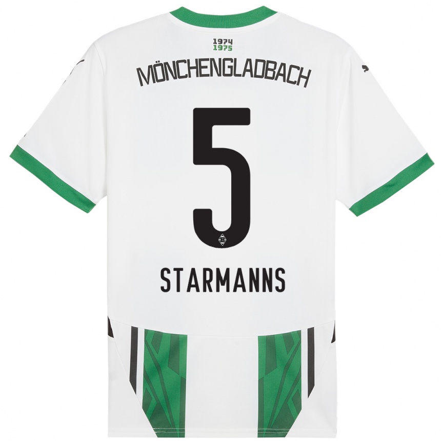 Niño Fútbol Camiseta Sandra Starmanns #5 Blanco Verde 1ª Equipación 2024/25 México