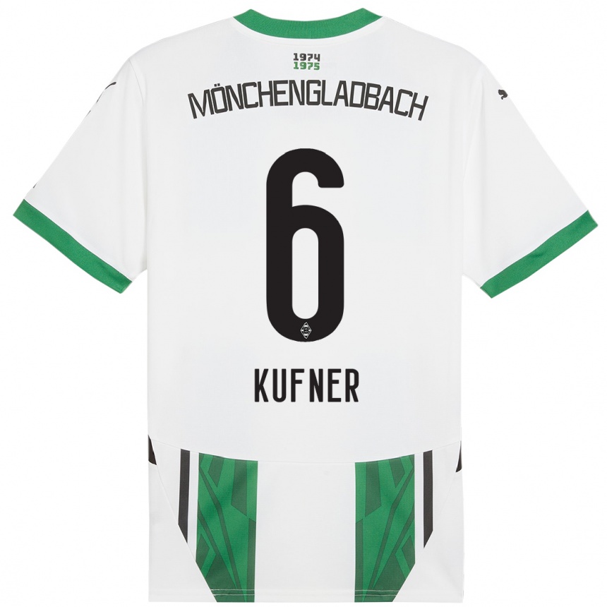 Niño Fútbol Camiseta Anne-Catherine Kufner #6 Blanco Verde 1ª Equipación 2024/25 México