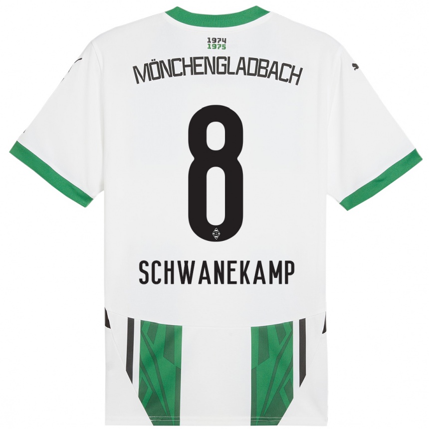 Niño Fútbol Camiseta Jana Schwanekamp #8 Blanco Verde 1ª Equipación 2024/25 México