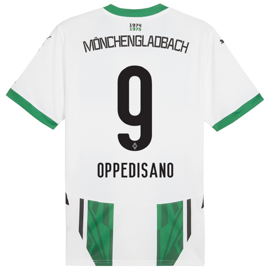 Niño Fútbol Camiseta Valentina Oppedisano #9 Blanco Verde 1ª Equipación 2024/25 México