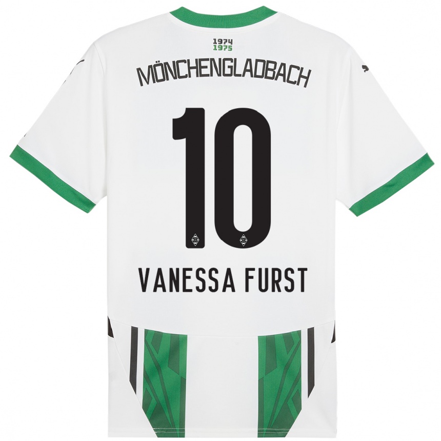 Niño Fútbol Camiseta Vanessa Fürst #10 Blanco Verde 1ª Equipación 2024/25 México