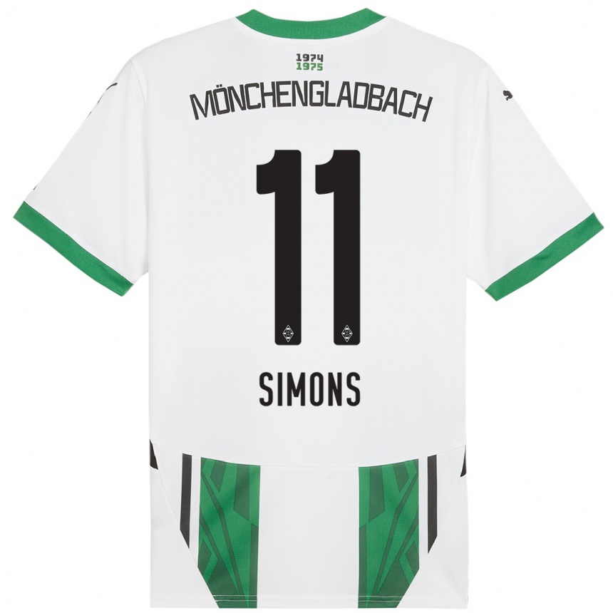 Niño Fútbol Camiseta Kelly Simons #11 Blanco Verde 1ª Equipación 2024/25 México