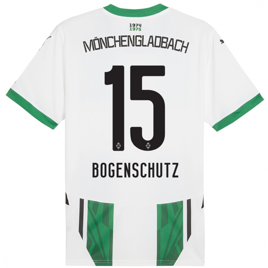 Niño Fútbol Camiseta Kerstin Bogenschutz #15 Blanco Verde 1ª Equipación 2024/25 México