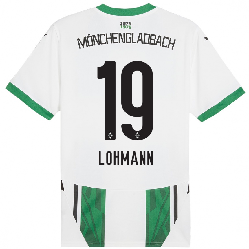 Niño Fútbol Camiseta Mona Lohmann #19 Blanco Verde 1ª Equipación 2024/25 México