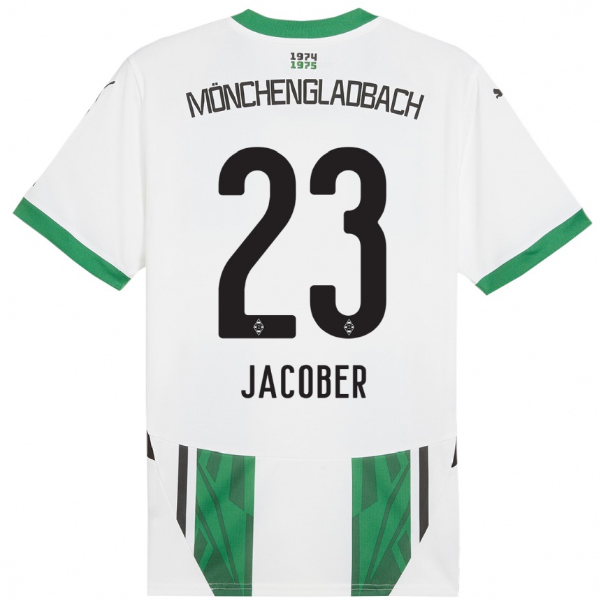 Niño Fútbol Camiseta Magdalena Jacober #23 Blanco Verde 1ª Equipación 2024/25 México