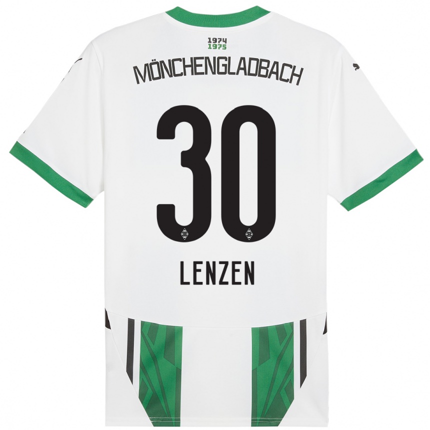 Niño Fútbol Camiseta Hannah Lenzen #30 Blanco Verde 1ª Equipación 2024/25 México