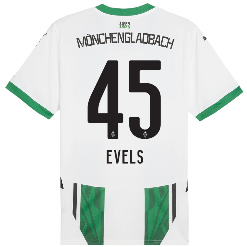 Niño Fútbol Camiseta Emily Evels #45 Blanco Verde 1ª Equipación 2024/25 México