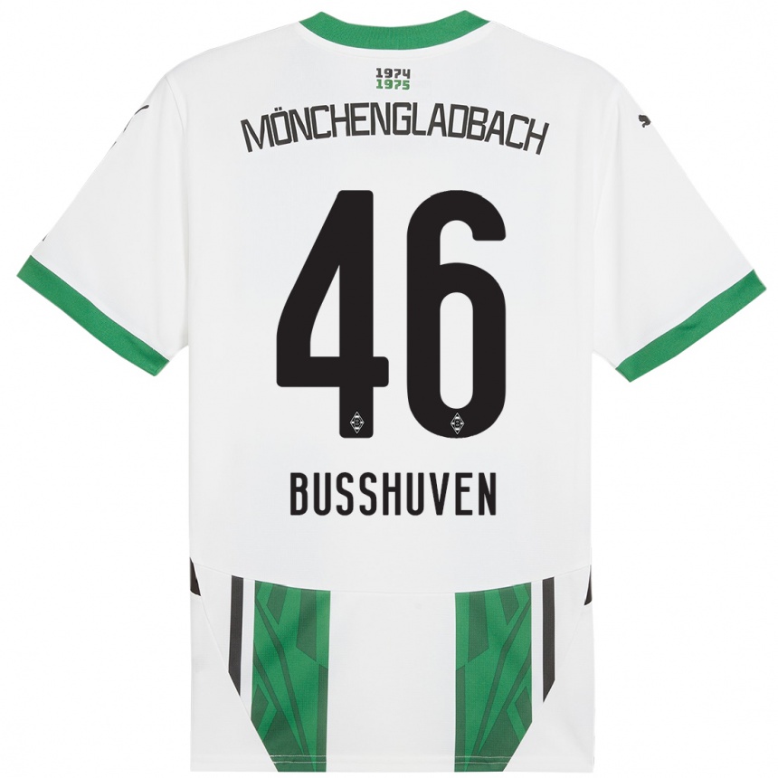 Niño Fútbol Camiseta Alina Busshuven #46 Blanco Verde 1ª Equipación 2024/25 México