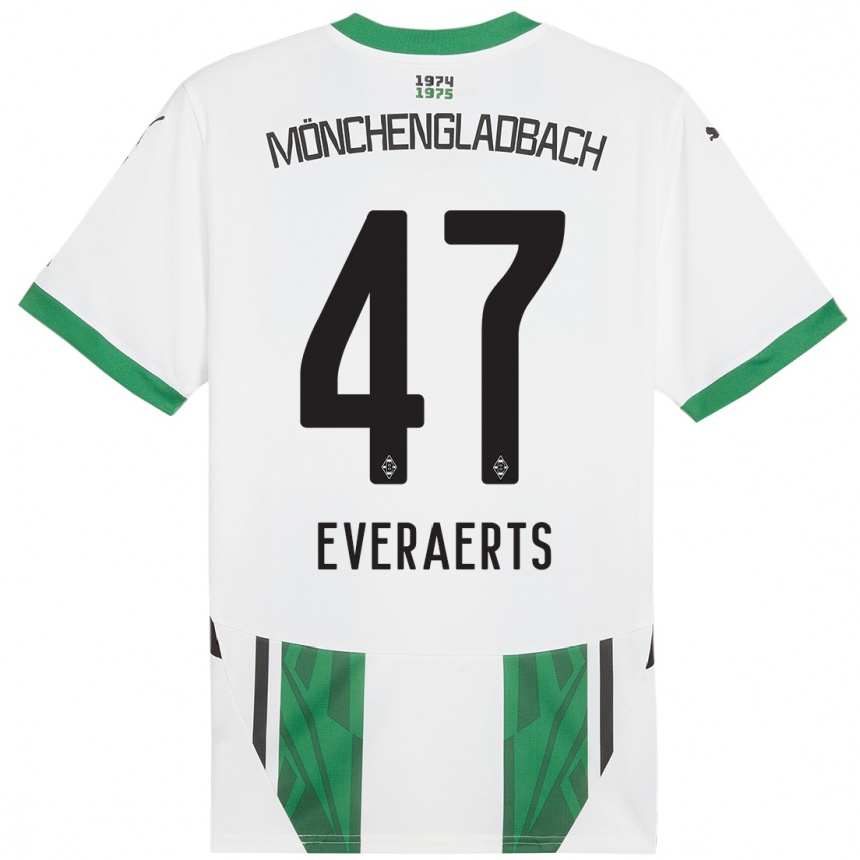 Niño Fútbol Camiseta Kim Everaerts #47 Blanco Verde 1ª Equipación 2024/25 México