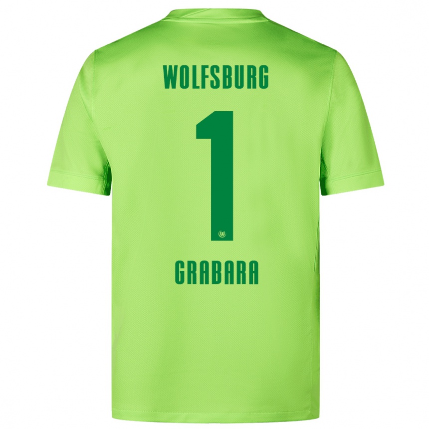 Niño Fútbol Camiseta Kamil Grabara #1 Verde Fluorescente 1ª Equipación 2024/25 México