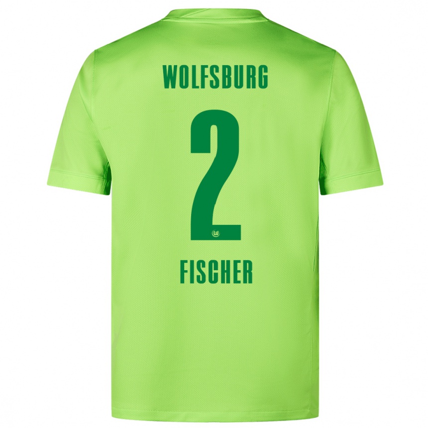 Niño Fútbol Camiseta Kilian Fischer #2 Verde Fluorescente 1ª Equipación 2024/25 México