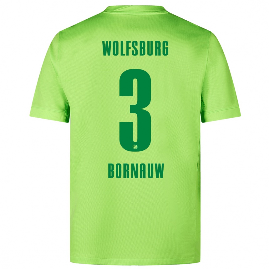 Niño Fútbol Camiseta Sebastiaan Bornauw #3 Verde Fluorescente 1ª Equipación 2024/25 México