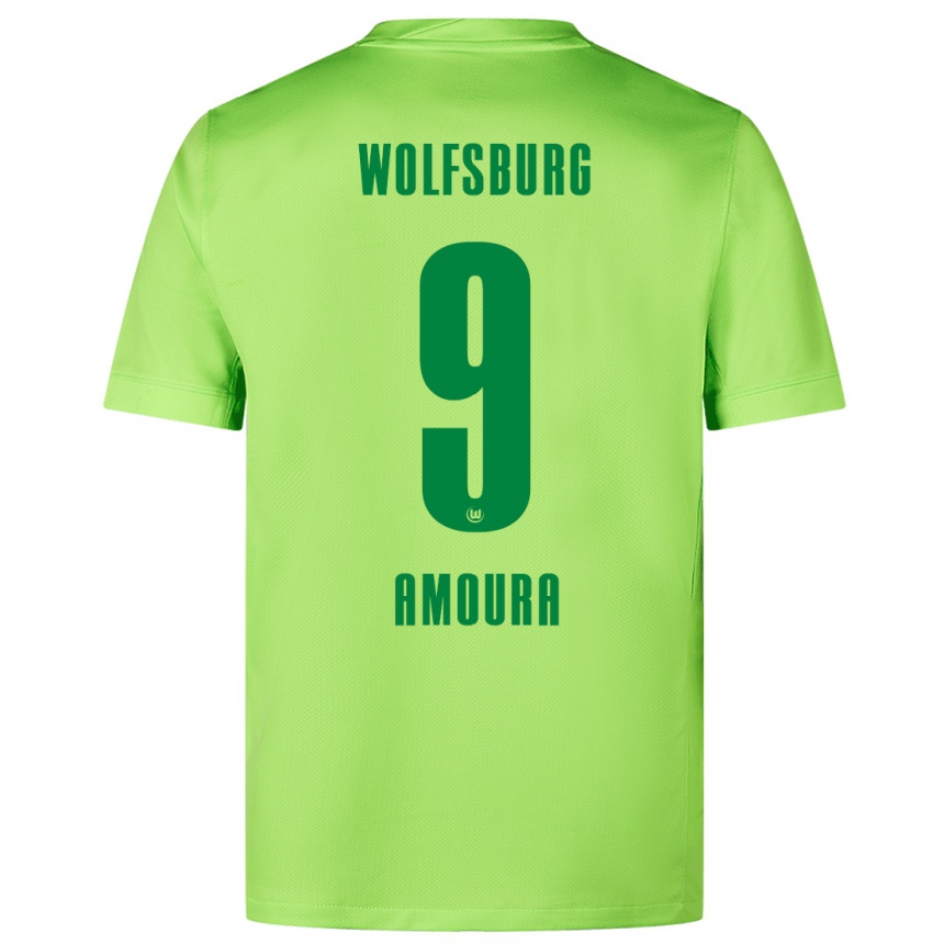 Niño Fútbol Camiseta Mohamed Amoura #9 Verde Fluorescente 1ª Equipación 2024/25 México