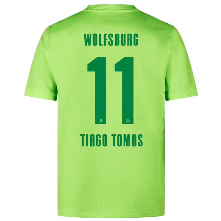 Niño Fútbol Camiseta Tiago Tomás #11 Verde Fluorescente 1ª Equipación 2024/25 México