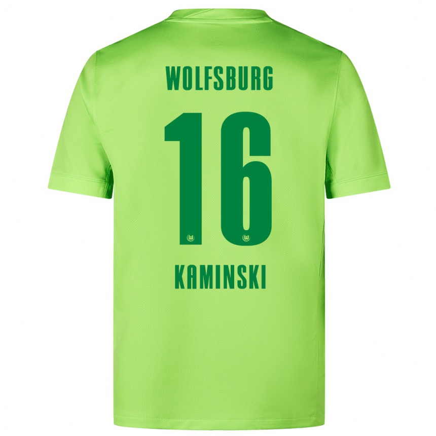 Niño Fútbol Camiseta Jakub Kaminski #16 Verde Fluorescente 1ª Equipación 2024/25 México