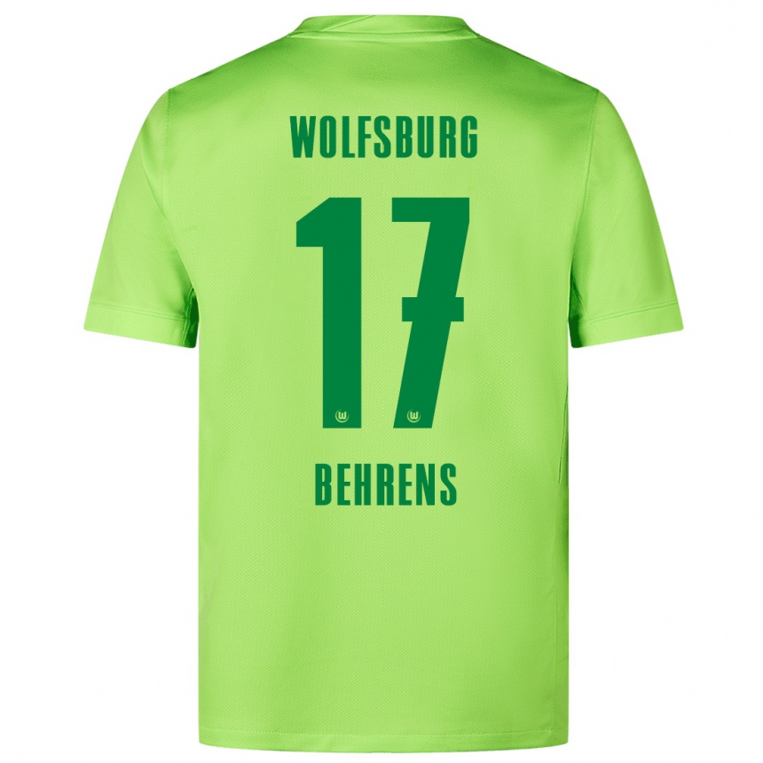 Niño Fútbol Camiseta Kevin Behrens #17 Verde Fluorescente 1ª Equipación 2024/25 México