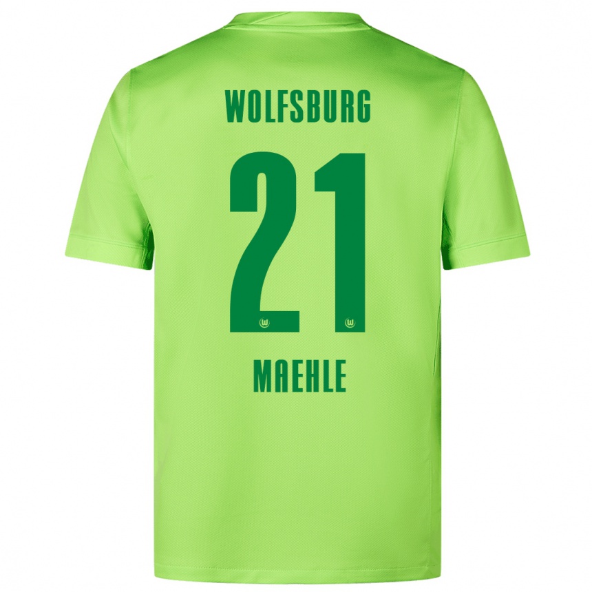 Niño Fútbol Camiseta Joakim Maehle #21 Verde Fluorescente 1ª Equipación 2024/25 México