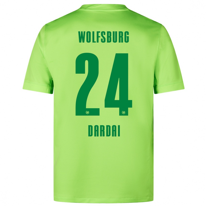 Niño Fútbol Camiseta Bence Dárdai #24 Verde Fluorescente 1ª Equipación 2024/25 México