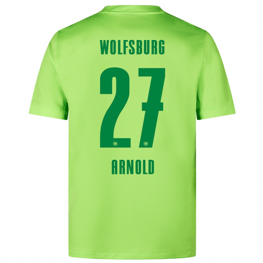 Niño Fútbol Camiseta Maximilian Arnold #27 Verde Fluorescente 1ª Equipación 2024/25 México