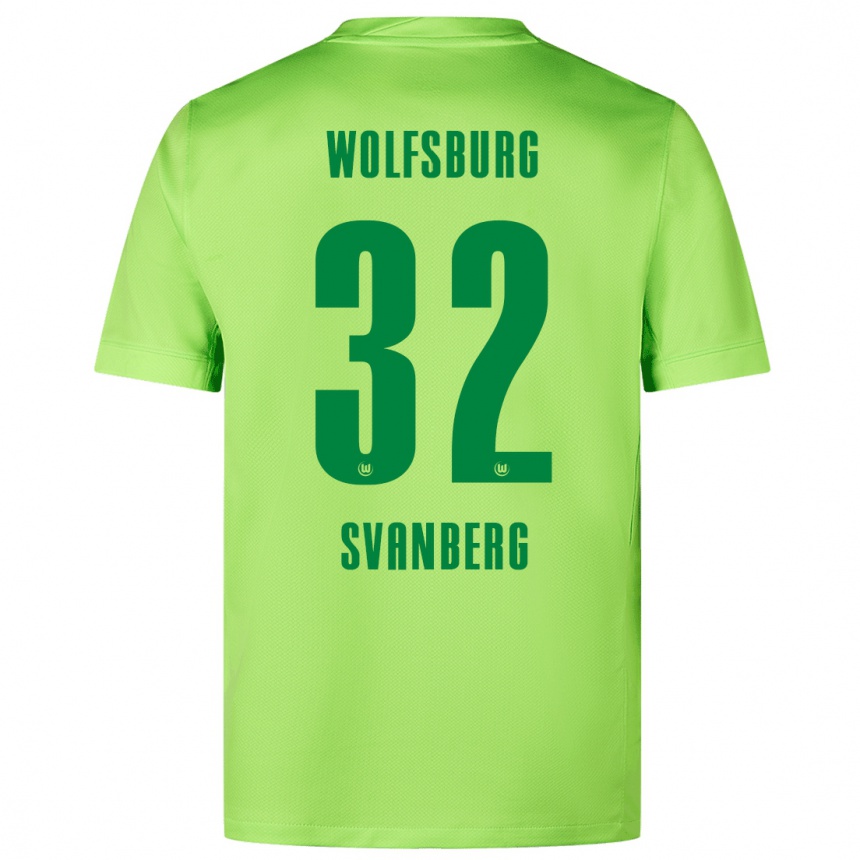 Niño Fútbol Camiseta Mattias Svanberg #32 Verde Fluorescente 1ª Equipación 2024/25 México