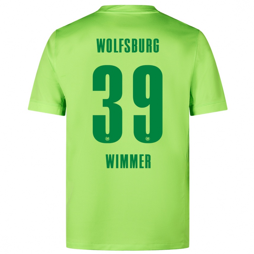 Niño Fútbol Camiseta Patrick Wimmer #39 Verde Fluorescente 1ª Equipación 2024/25 México