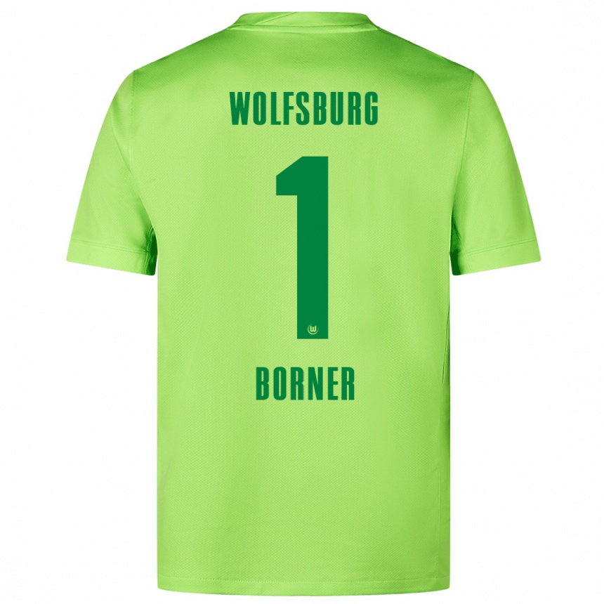 Niño Fútbol Camiseta Benedikt Börner #1 Verde Fluorescente 1ª Equipación 2024/25 México