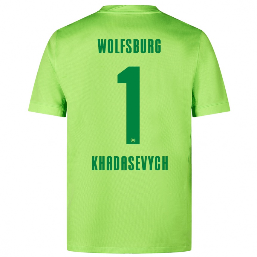 Niño Fútbol Camiseta Kyrylo Khadasevych #1 Verde Fluorescente 1ª Equipación 2024/25 México