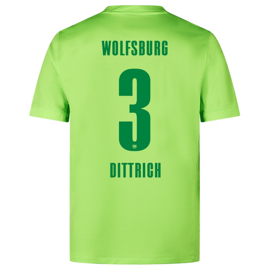 Niño Fútbol Camiseta Elia Dittrich #3 Verde Fluorescente 1ª Equipación 2024/25 México