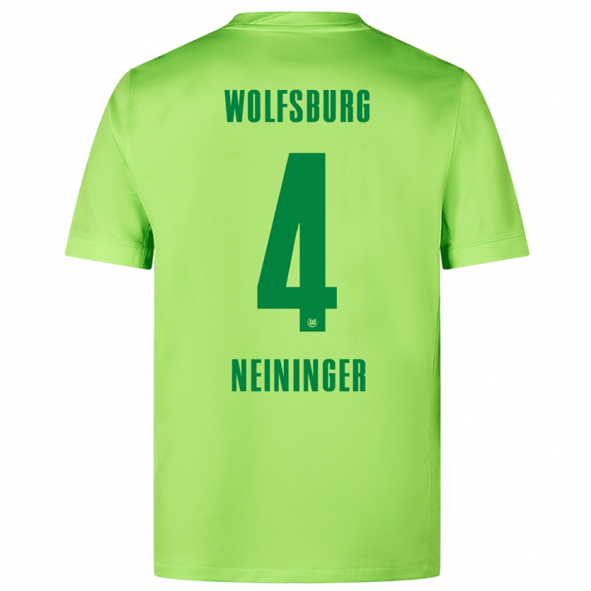 Niño Fútbol Camiseta Till Neininger #4 Verde Fluorescente 1ª Equipación 2024/25 México