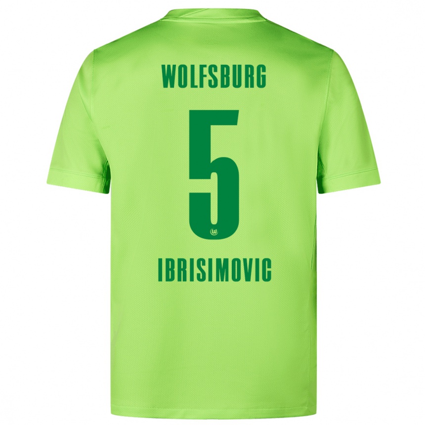 Niño Fútbol Camiseta Amar Ibrisimovic #5 Verde Fluorescente 1ª Equipación 2024/25 México