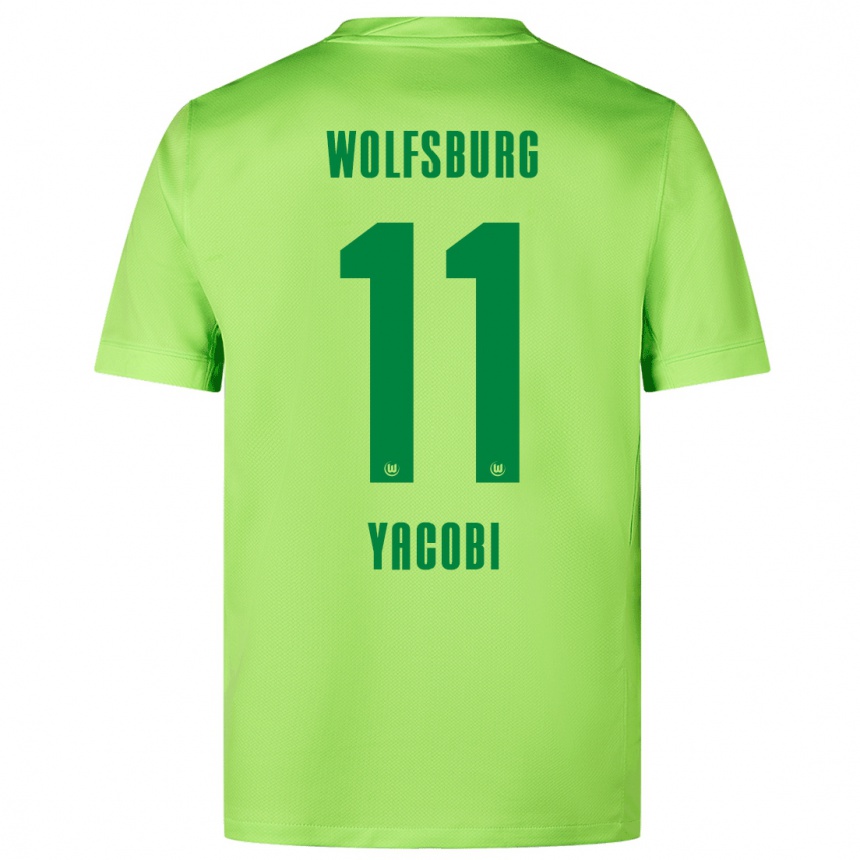 Niño Fútbol Camiseta Nilas Yacobi #11 Verde Fluorescente 1ª Equipación 2024/25 México